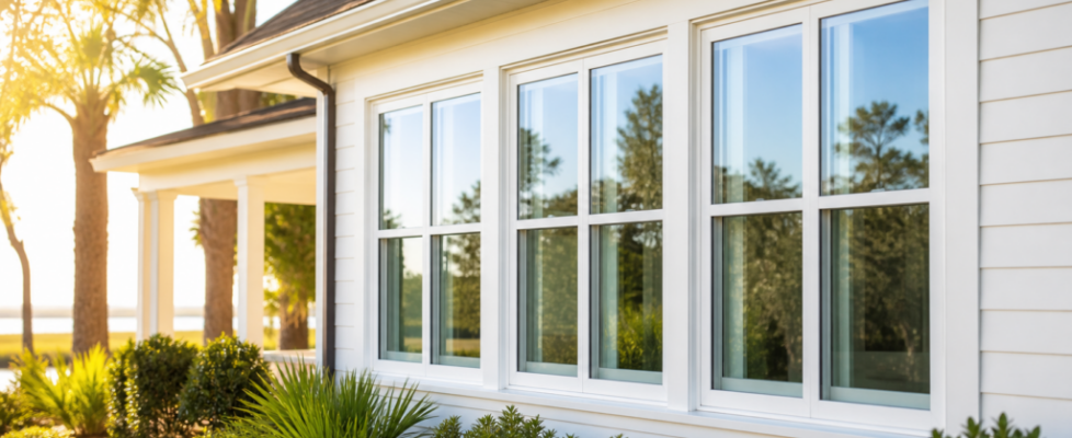 Low-E replacement windows on a sunny Savannah area home